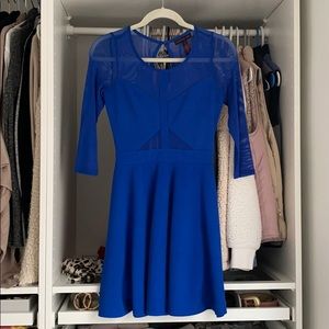 3/4 Sleeve Royal Blue Dress